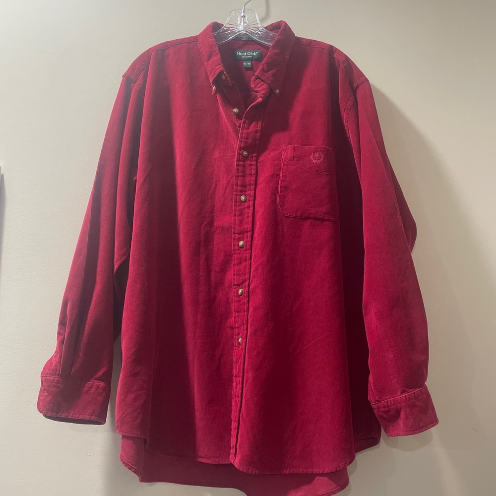 Vintage Hunt Club Corduroy Casual Button Up Mens Size XL